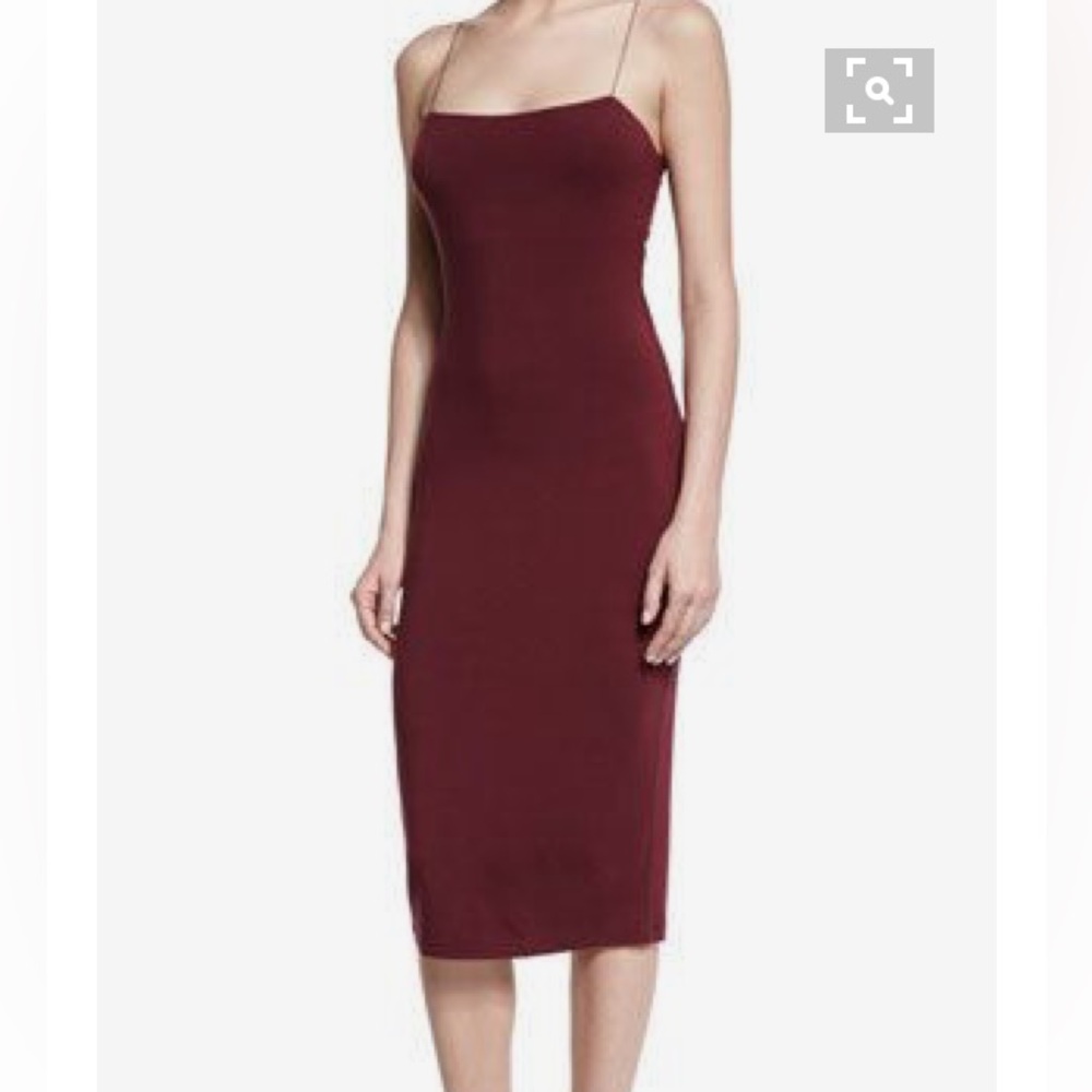 ALEXANDER WANG strappy maroon burgundy wine color jersey open back dress XS midi